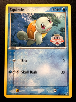 2007 City Championships Squirtle 63/100 Crystal Guardians Pokemon Card Rare MP - Image 1