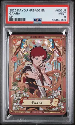 2025 KAYOU NARUTO SMRITI COLLECTIBLE CARD #003L5 GAARA PSA 9 - Image 1