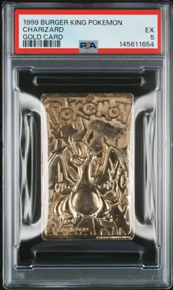1999 BURGER KING POKEMON GOLD CARDS CHARIZARD PSA 5 - Image 1