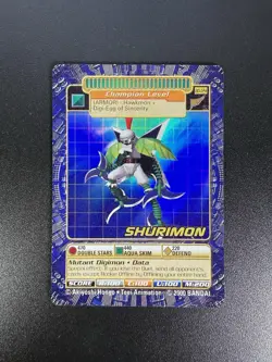 Digimon Shurimon BO-124S Card 2000 Digi-Battle Series 3 Bandai Holo Nm/M - Image 1