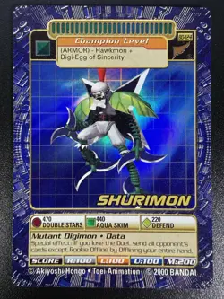 Digimon Shurimon BO-124S Card 2000 Digi-Battle Series 3 Bandai Holo Nm/M - Image 2