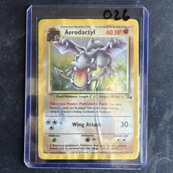Aerodactyl 1/62 Holo Unlimited Fossil Pokemon Card - Image 3