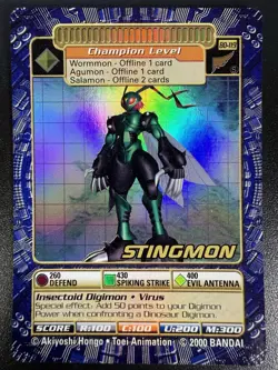 Digimon Stingmon BO-119S Card 2000 Digi-Battle Series 3 Bandai Holo Nm/M - Image 2