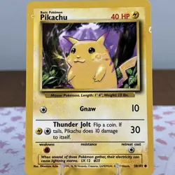 ⭐ERROR Pikachu - DOUBLE Printer Hickey - 58/102 Base Set Pokemon Card⭐ NM - Image 4