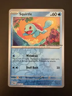 Pokemon Center Stamped Reverse Holo Squirtle Promo Card 007/165 - Image 1