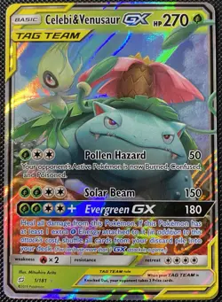 Celebi & Venusaur GX 1/181 Sm-Team Up Holo - Pokemon Card - Image 1