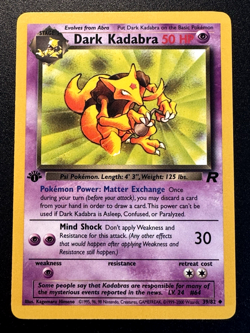 1st Edition Dark Kadabra 39/82 Team Rocket WoTC Pokemon Card Rare LP - Image 1