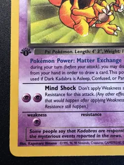 1st Edition Dark Kadabra 39/82 Team Rocket WoTC Pokemon Card Rare LP - Image 5