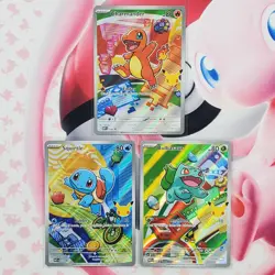 Charmander 038 + Squirtle 039 + Bulbasaur 037 - First Partner Pokemon Cards L229 - Image 1