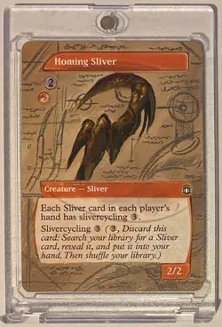 HOMING SLIVER (FUT) MTG Magic SCHEMATIC Hand Painted Altered Extended Art - Image 1