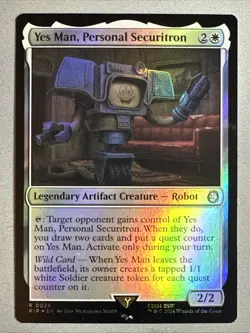 MTG / Yes Man, Personal Securitron / PIP / #29 / FOIL / Rare / NM - Image 1