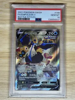 2021 POKEMON SWORD & SHIELD BATTLE STYLES #146 FULL ART/EMPOLEON V PSA 10 - Image 1