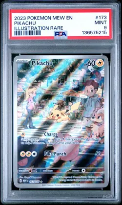 2023 POKEMON MEW EN-151 ILLUSTRATION RARE #173 PIKACHU PSA 9 - Image 1