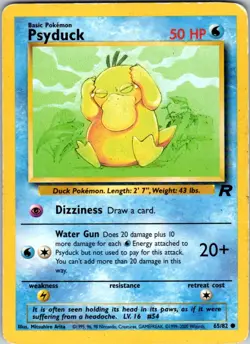 Psyduck 65/82 Common Team Rocket Pokemon Unlimited Heavily Played - Image 1