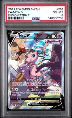 2021 POKEMON SWORD & SHIELD FUSION STRIKE #251 FULL ART/MEW V PSA 8 - Image 1