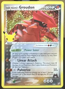 Pokemon TCG Team Magma's Groudon 9/95 Celebrations: Classic Collection Holo Card - Image 1
