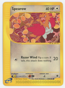 Spearow 130/165 Common Expedition Base Set Pokemon Card 2002 WOTC E Reader - Image 1