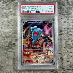 Team Rocket's Wobbuffet 203/182 Destined Rivals Pokemon Center Promo PSA 9 - Image 1