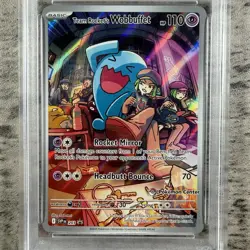 Team Rocket's Wobbuffet 203/182 Destined Rivals Pokemon Center Promo PSA 9 - Image 3