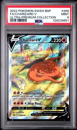PSA 9 MINT Charizard V UPC Promo SWSH260 Sword & Shield Pokemon TCG Holo Card - Image 1