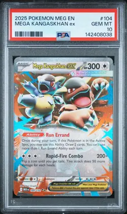 2025 POKEMON MEG EN-MEGA EVOLUTION #104 MEGA KANGASKHAN EX PSA 10 - Image 1
