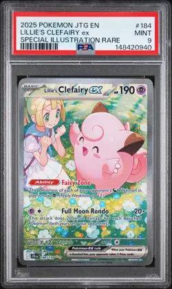 2025 POKEMON JTG SPECIAL ILLUSTRATION RARE #184 LILLIE'S CLEFAIRY EX PSA 9 - Image 1