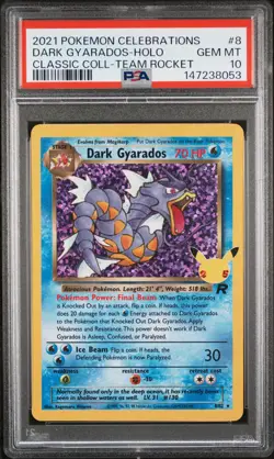 2021 POKEMON CELEBRATIONS CLASSIC COLLECTION #8 DARK GYARADOS-HOLO PSA 10 - Image 1