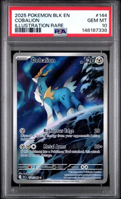 2025 POKEMON BLK EN-BLACK BOLT ILLUSTRATION RARE #144 COBALION PSA 10 - Image 1