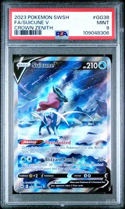 2023 Pokemon Sword And Shield Crown Zenith #GG38 Fa/Suicune V Crown Zenith PSA 9 - Image 1