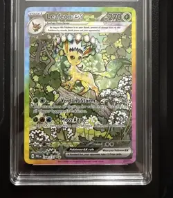 2025 LEAFEON EX POKEMON S&V PRISMATIC EVOLUTION SIR 144/131 TAG 9 MINT - Image 1