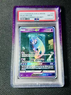 Pokemon 2017 Mewtwo GX ✨ 78/73 Alt Art Secret Rare Shining Legends PSA 8 🍇🔥💎 - Image 2