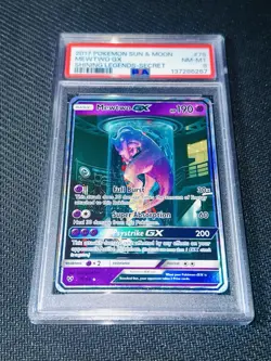 Pokemon 2017 Mewtwo GX ✨ 78/73 Alt Art Secret Rare Shining Legends PSA 8 🍇🔥💎 - Image 3