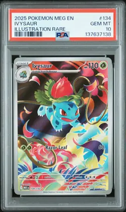 2025 POKEMON MEG EN-MEGA EVOLUTION ILLUSTRATION RARE #134 IVYSAUR PSA 10 - Image 1