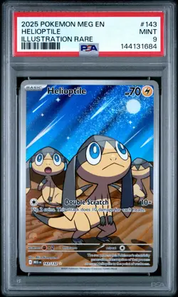 2025 POKEMON MEG EN-MEGA EVOLUTION ILLUSTRATION RARE #143 HELIOPTILE PSA 9 - Image 1
