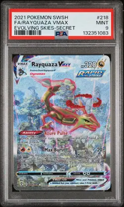 2021 POKEMON SWORD & SHIELD EVOLVING SKIES SECRET FULL ART/RAYQUAZA VMAX PSA 9 - Image 1