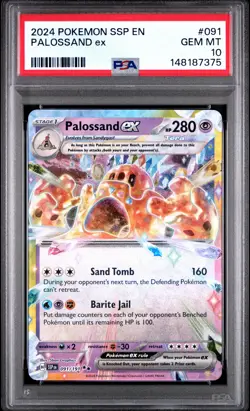 2024 POKEMON SSP EN-SURGING SPARKS #091 PALOSSAND EX PSA 10 - Image 1