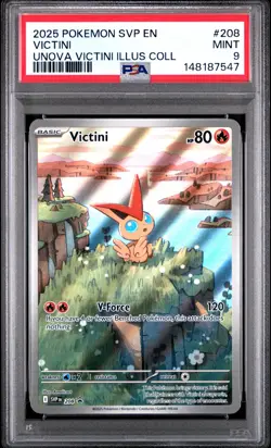 2025 POKEMON SVP UNOVA VICTINI ILLUSTRATION COLLECTION PROMO #208 VICTINI PSA 9 - Image 1