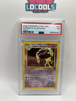 2000 Pokemon Gym Challenge Sabrina’s Alakazam Holo #16 PSA 1 PR - Image 1