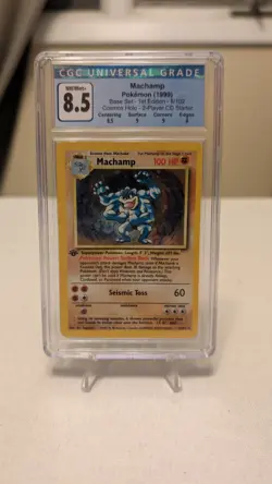 1999 Pokemon Machamp Holo 1st Edition Base Set CGC 8.5 - Image 1