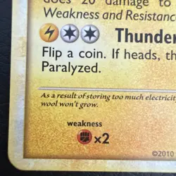 Flaaffy 3/30 Regular Trainer kit Gyarados & Raichu Pokemon TCG LP 2010 - Image 2