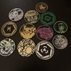 Lot of 12x Official Pokemon TCG Coins (No Duplicates) Large and Small - Image 1