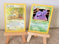 Vintage Pokemon 1999 Fossil Set – RARE HOLO/Foil Stage 1 – Muk & Raichu (MP/LP) - Image 1