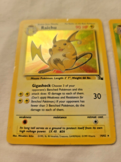 Vintage Pokemon 1999 Fossil Set – RARE HOLO/Foil Stage 1 – Muk & Raichu (MP/LP) - Image 4
