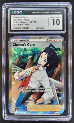2022 Pokemon Sword & Shield Brilliant Stars Cheren's Care #168/172 CGC 10 TL3 - Image 1