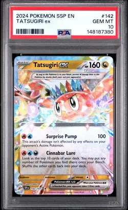 2024 POKEMON SSP EN-SURGING SPARKS #142 TATSUGIRI EX PSA 10 - Image 1