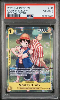 2025 ONE PIECE PROMOS SET SAIL EVENT #111 MONKEY D. LUFFY PSA 10 - Image 1