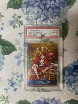 One Piece 2024 en Convention Exclusive-Foil #043 Monkey D. Luffy PSA 10 Gem Mint - Image 1