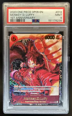 2023 One Piece OP05 1st Anniversary Monkey D. Luffy Promos #ST01-012 PSA 9 - Image 1
