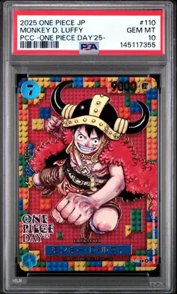 2025 ONE PIECE JAPANESE PREMIUM COLLECTION OP DAY'25 #110 MONKEY D. LUFFY PSA 10 - Image 1