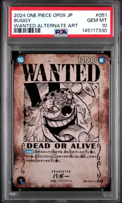 2024 ONE PIECE JPN EMPERORS IN THE NEW WORLD WANTED ALT ART BUGGY PSA 10 - Image 1
